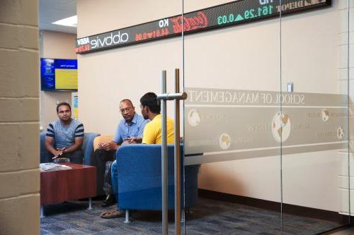 The lobby of the School of Management